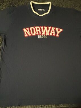 Napapijri Navy Crew Sweatshirt with Red Norway Embroidery